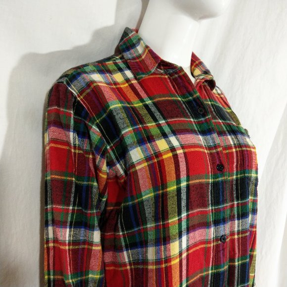 Lauren Ralph Lauren Plaid Flannel Button Up Top - Picture 3 of 6